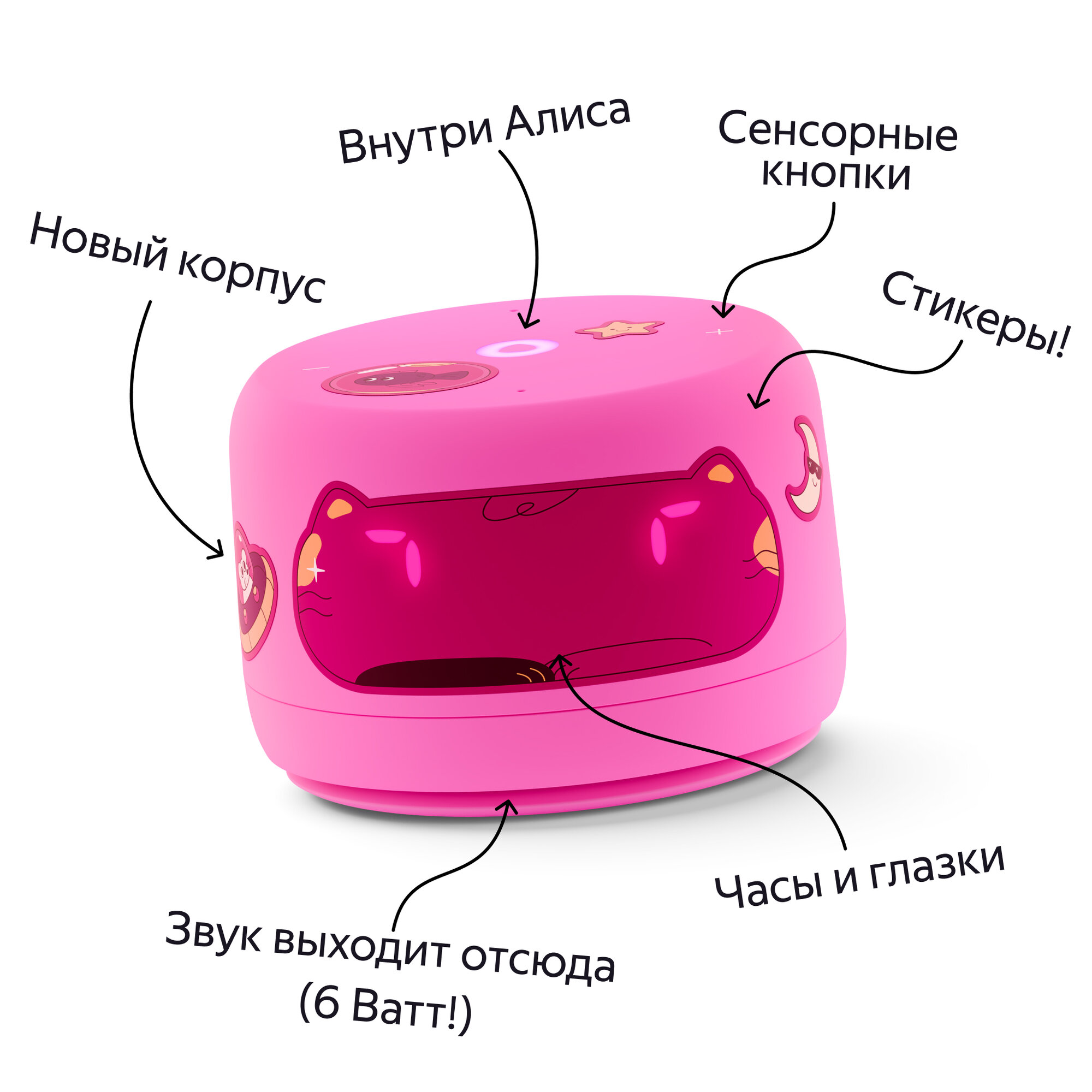 Яндекс Станция Лайт, модель YNDX-00026 (розовый), подписка на 1 год — фото 1