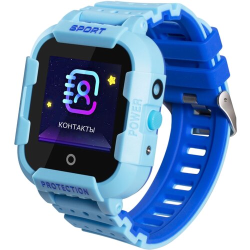 Детские смарт часы-телефон Smart Baby Watch Wonlex KT03 с GPS и камерой. Противоударные и водонепроницаемые. Голубые. детские смарт часы телефон kt07 wonlex водонепроницаемые белые с gps камерой и 4g для детей smart baby watch