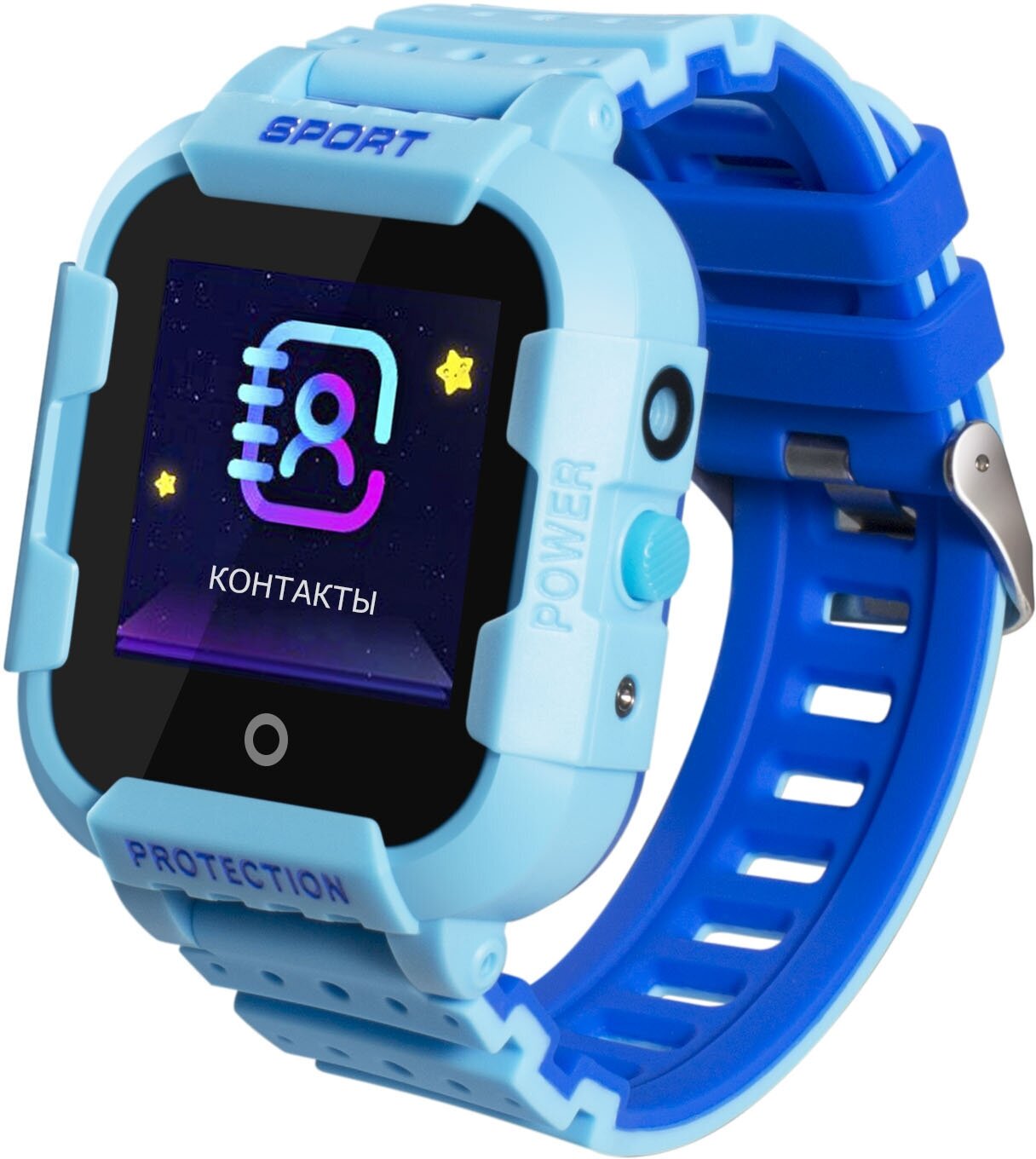 Детские смарт часы-телефон Smart Baby Watch Wonlex KT03 с GPS и камерой. Противоударные и водонепроницаемые. Голубые.