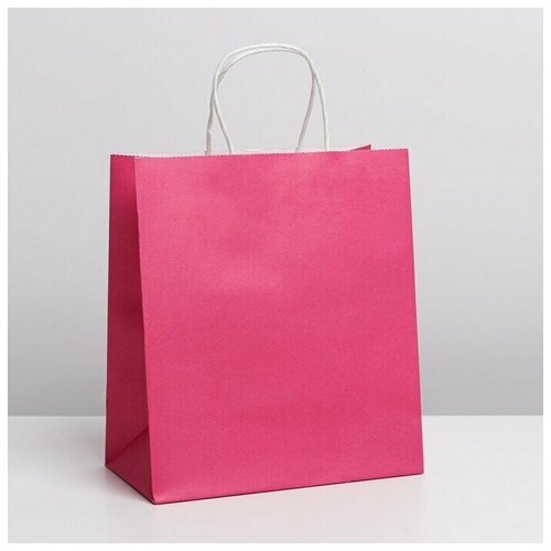 Пакет крафтовый подарочный Pink, 22х25х12 см