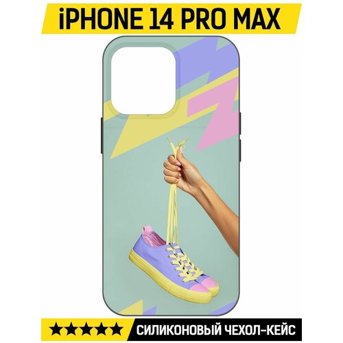 Чехол-накладка Krutoff Soft Case Кроссовки женские Цветные для iPhone 14 Pro Max черный чехол накладка krutoff soft case кроссовки женские цветные для iphone 14 черный