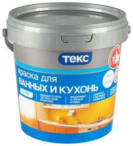 <b>Краска</b> ТЕКС <b>для</b> <b>ванных</b> и кухонь Профи глубокоматовая <span>материал обработки: гипсокартон, база: 1 (A/BW), степень глянца: матовая</span>