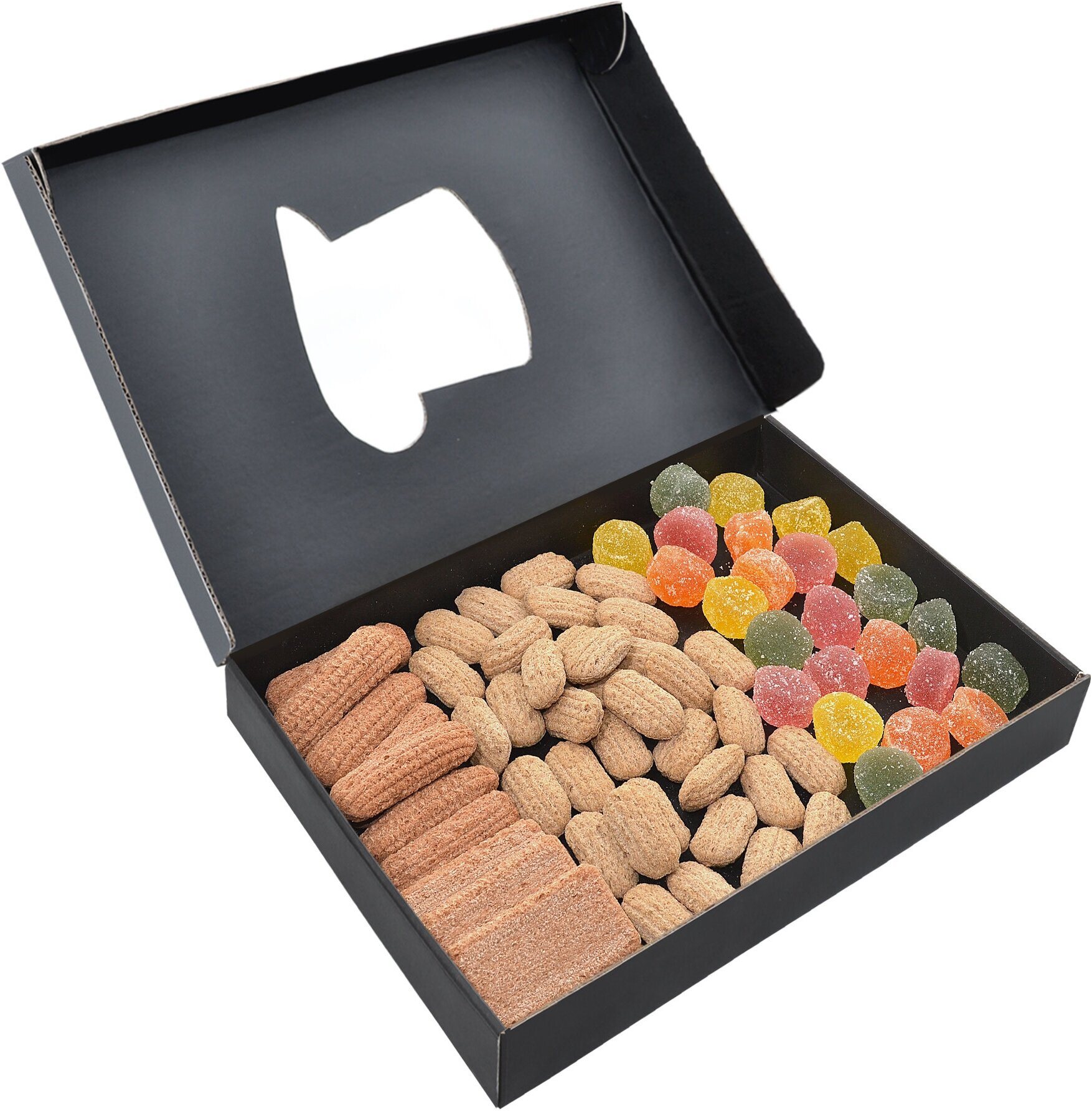 Подарочный набор из желейного мармелада, вкусного злакового печенья в подарочной коробке, Тимофеев ко, 400 г. - фотография № 1