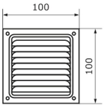 Решетка вентиляционная 100х100 с сеткой, черная (комплект 2 шт) - фотография № 2