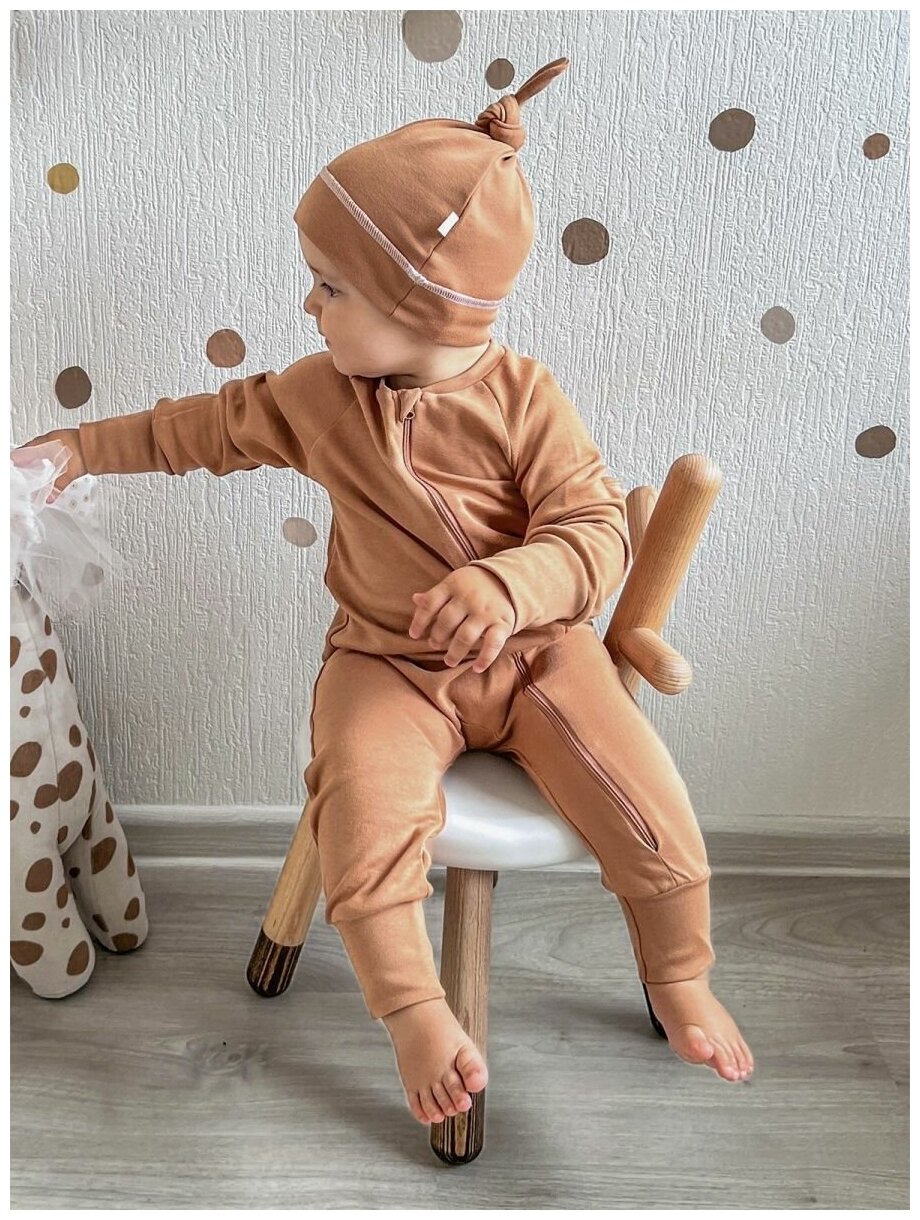Комбинезон Mjolk, открытая стопа, размер 62, camel