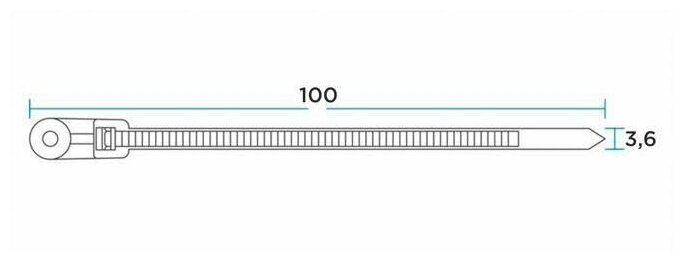 хомут пластиковый (стяжка) 3,5*100мм под винт черный (100шт) нейлон, rexant 07-0105 Smartbuy - фото №9