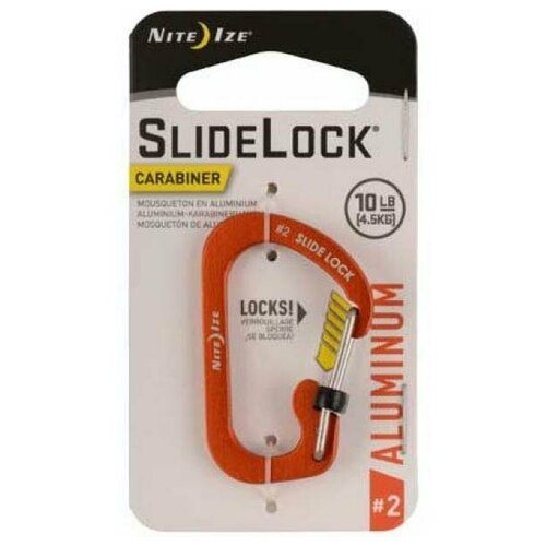 фото Карабин nite ize slidelock carabiner #2 aluminum orange