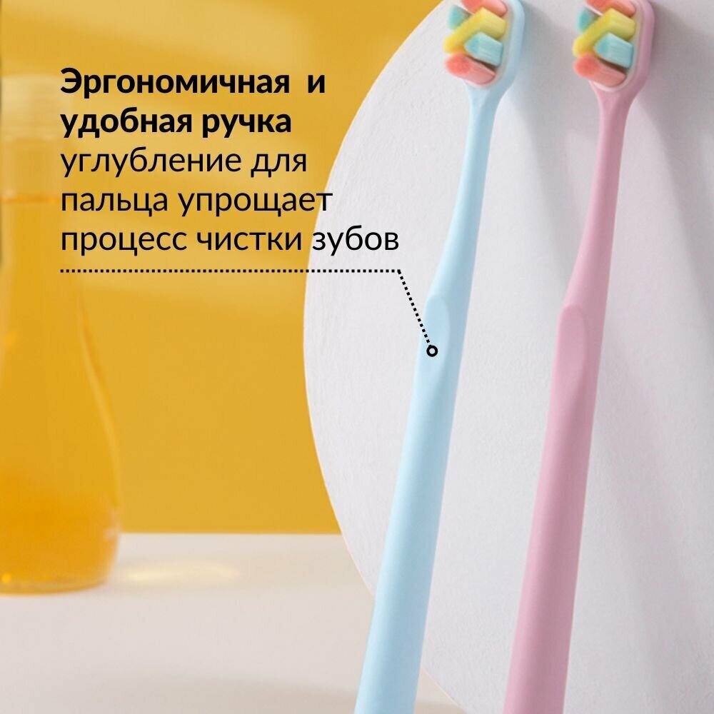 Ультра мягкая зубная щетка чистый ЗУБ для чистки зубов и полости рта для взрослых и подростков (10000+ щетинок), икс-образная щетина, зеленый — фото 1