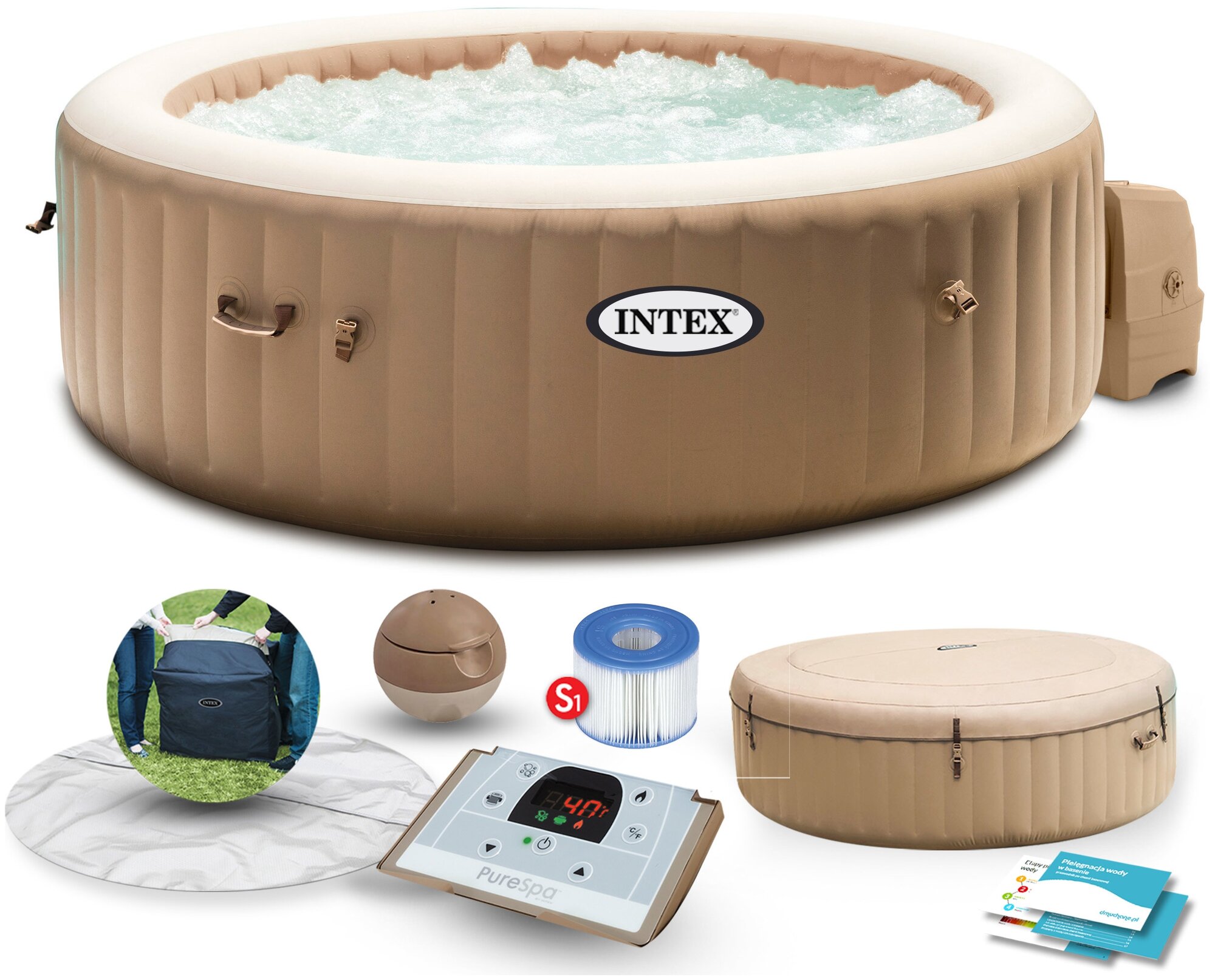 Бассейн Intex PureSpa Bubble (28426) 196х71 см