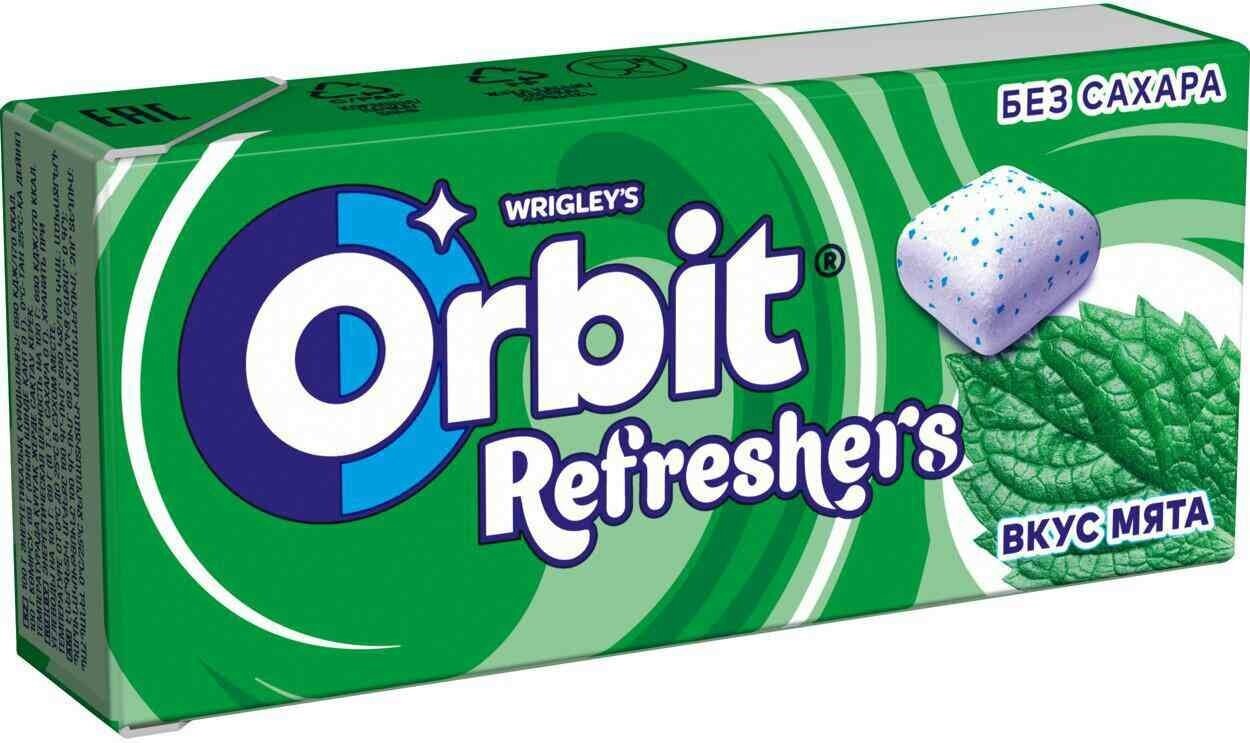 Жевательная резинка Orbit Refreshers мята, без сахара 16 г - фотография № 4