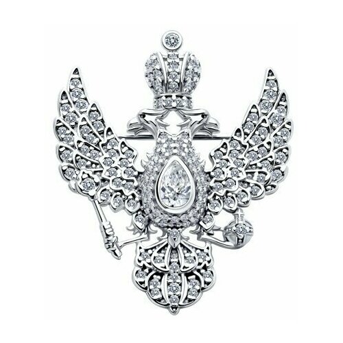 Брошь Diamant online, серебро, 925 проба, фианит