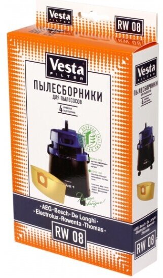 Vesta filter Бумажные пылесборники RW 08, бежевый, 4 шт. - фото №9