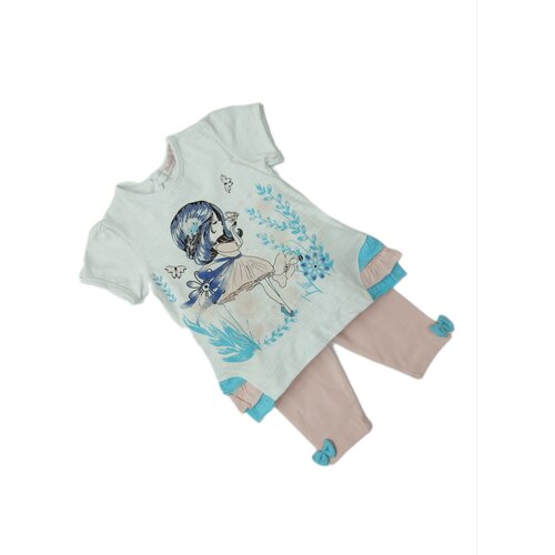 фото Комплект одежды для девочек, футболка и бриджи, повседневный стиль, размер 68, белый бутик для малышей "мой ангелок"