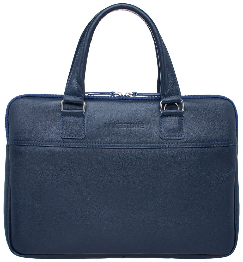 Деловая сумка для ноутбука Anson Dark Blue мужская кожаная синяя