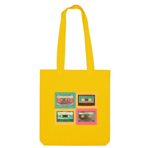 Сумка шоппер Us Basic, желтый сумка ретро аудио кассеты красный