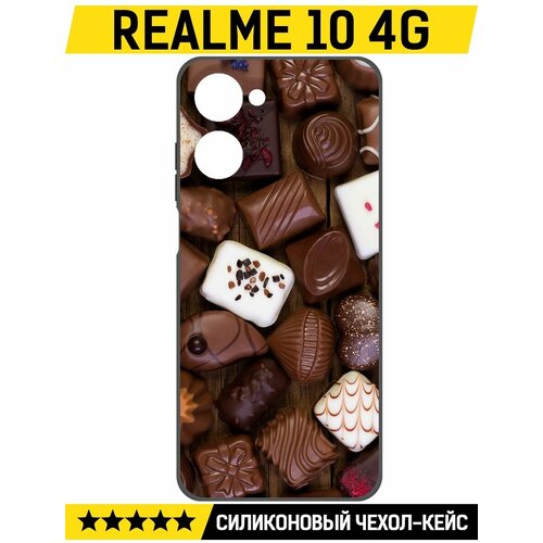 Чехол-накладка Krutoff Soft Case Конфеты для Realme 10 4G черный