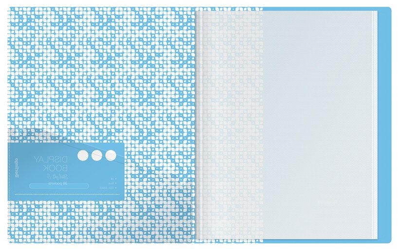 Папка с 30 вкладышами Berlingo "Starlight S", 17мм, 600мкм, голубая, с внутренним карманом, с рисунком