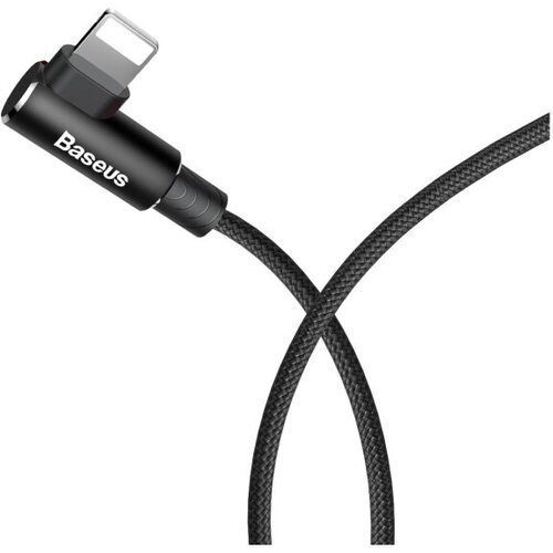 Кабель USB BASEUS MVP Elbow Type, USB - Lightning, 2А, 1 м, черный, угловой кабель usb baseus mvp 2 elbow shaped usb lightning 2 4а 12w 1 м черно красный