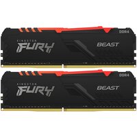 Память DIMM DDR4 32Gb (2x16Gb) PC25600 3200MHz, CL16, 1.35V Kingston FURY Beast Black (KF432C16BB1AK2/32) RGB