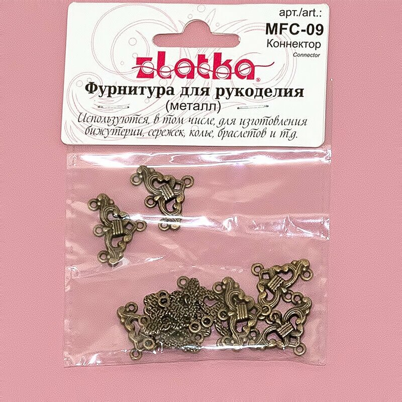 Zlatka Коннектор MFC-09 12 х 23 мм 10 шт под античную т. бронзу