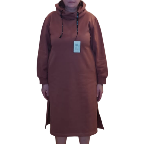 фото Платье karim, хлопок, утепленное, размер 52, коричневый