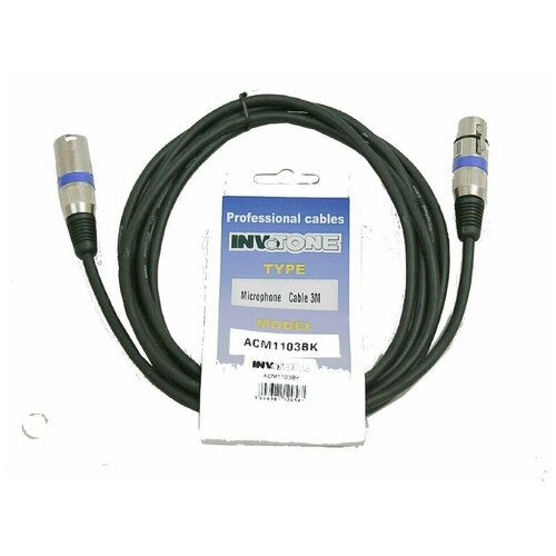 Invotone ACM1106/BK микрофонный кабель XLR мама-XLR папа 6 м кабель xlr xlr invotone acm1106 bk 6м