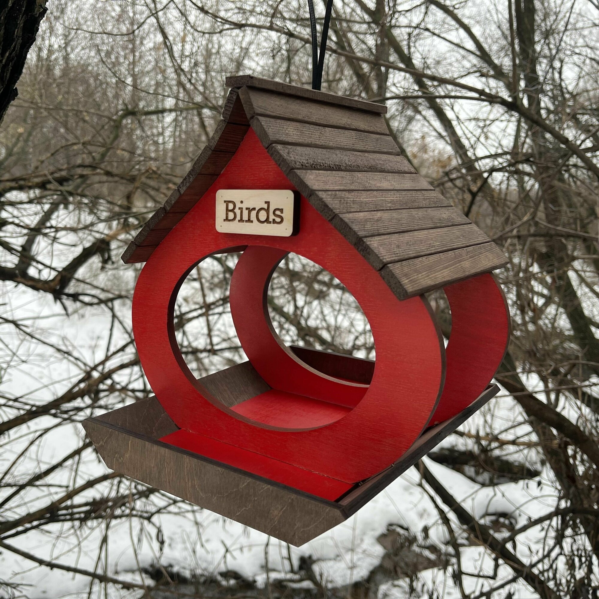 Кормушка для птиц PinePeak / деревянный скворечник для птиц подвесной для дачи и сада, 260х250х270мм - фотография № 2