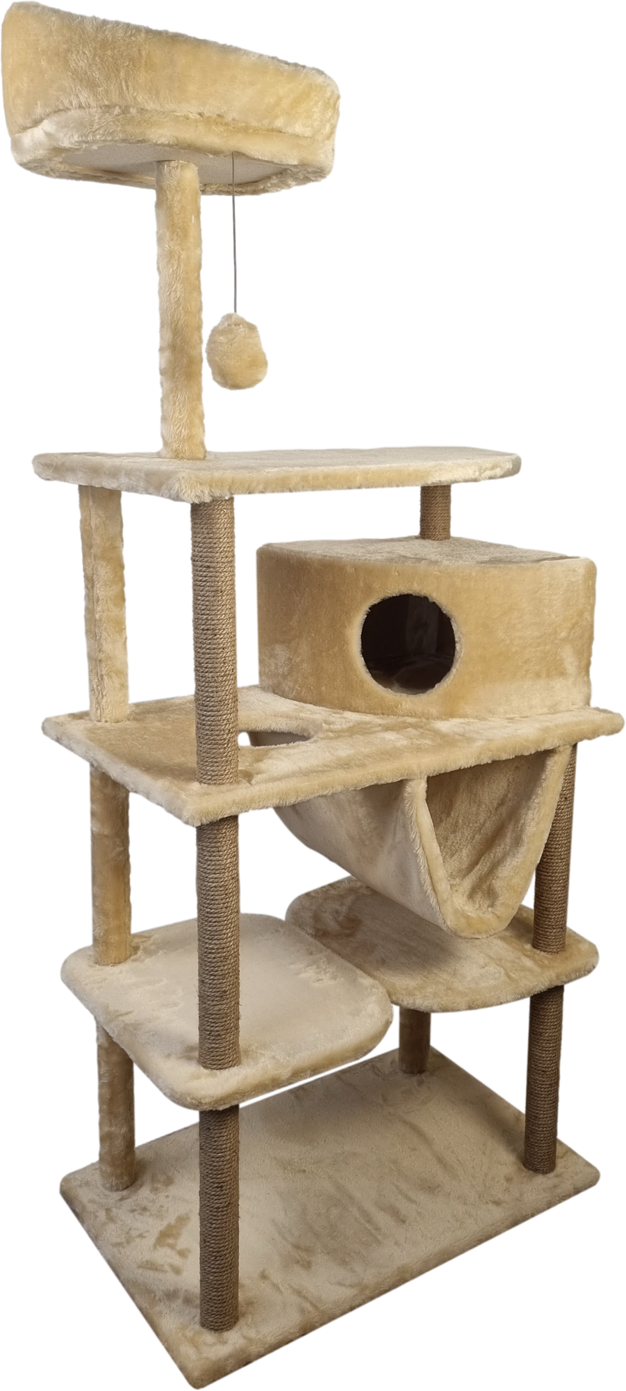 Большой домик для кошки с домиком, гамаком и когтеточками: "Анфиса". Высота 185см. - фотография № 2