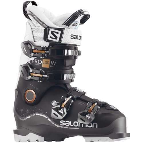 горнолыжные ботинки salomon x max 110 w black white rubine 22 0 Горнолыжные ботинки Salomon X Pro 100 W, р.22, Black/Anthracite/White