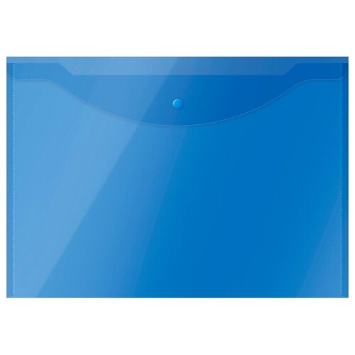OfficeSpace Папка-конверт на кнопке А3, пластик 150 мкм, синий папка конверт на кнопке officespace а3 150мкм прозрачная набор 10 штук
