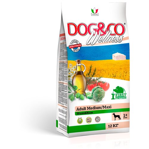 Wellness Dog&Co Adult Medium/Maxi корм для собак средних и крупных пород Ветчина и рис, 12 кг.