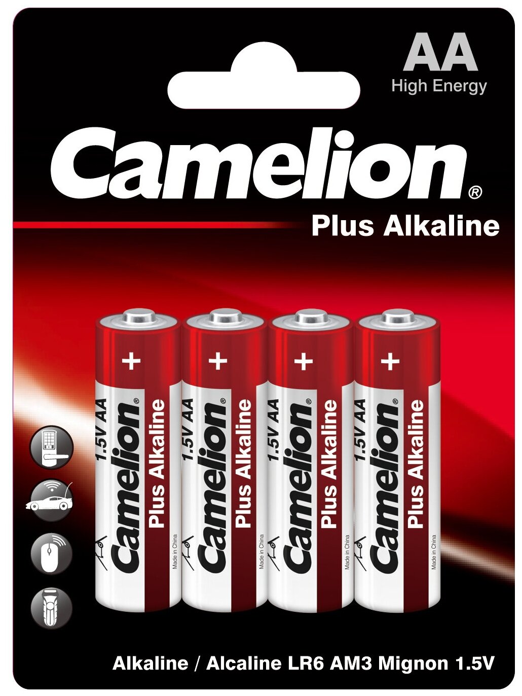 Camelion..LR 6 Plus Alkaline BL-4 (LR6-BP4, батарейка,1.5В) (4 шт. в уп-ке)