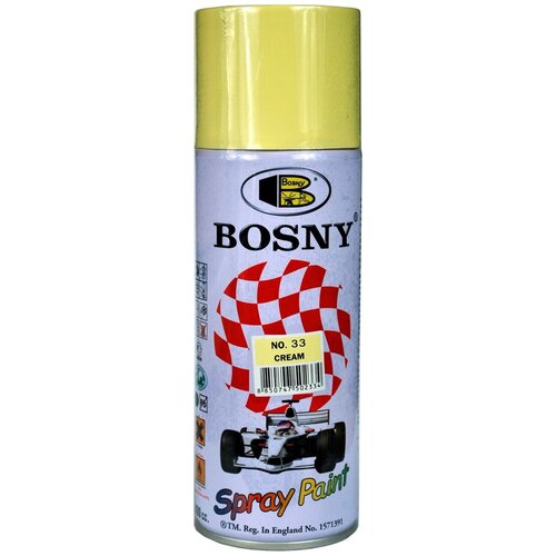 Краска Bosny Spray Paint акриловая универсальная, 33 cream, глянцевая, 400 мл