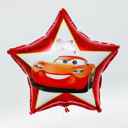 Disney Фольгированный шар «Happy birthday!», Тачки, на палочке 19