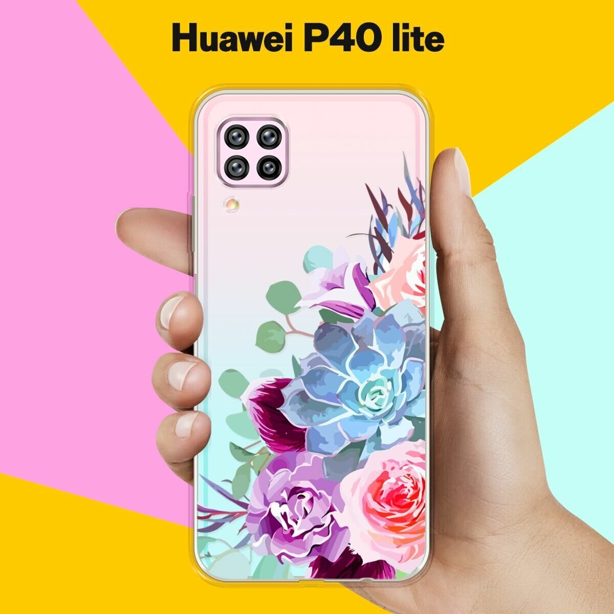 Силиконовый чехол на Huawei P40 lite Цветы 10 / для Хуавей П40 Лайт