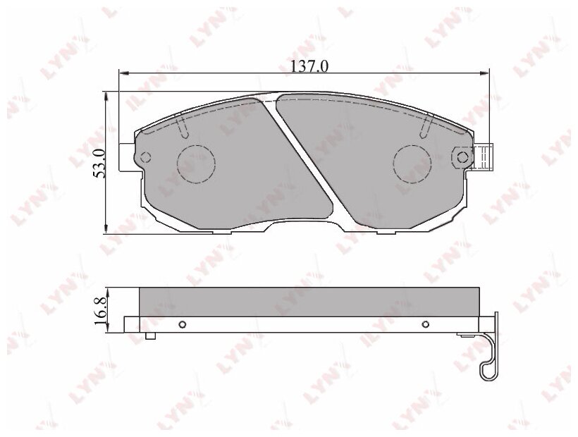 Колодки тормозные дисковые перед LYNXauto BD-5701
