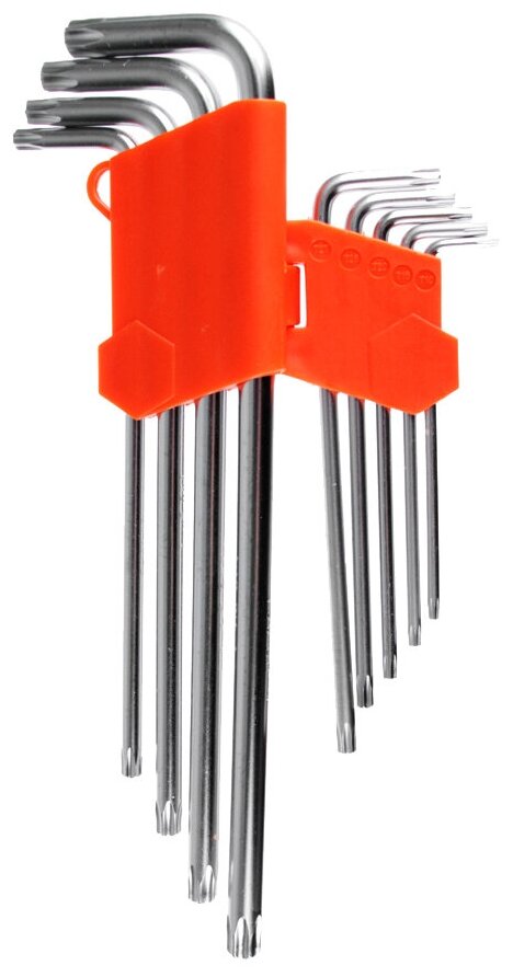 Ермак Набор ключей TORX-профиль 9 пр, T10 - T50, длина 95 - 220мм
