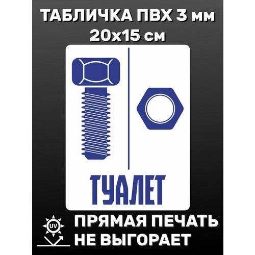 Табличка информационная Туалет 20х15 см