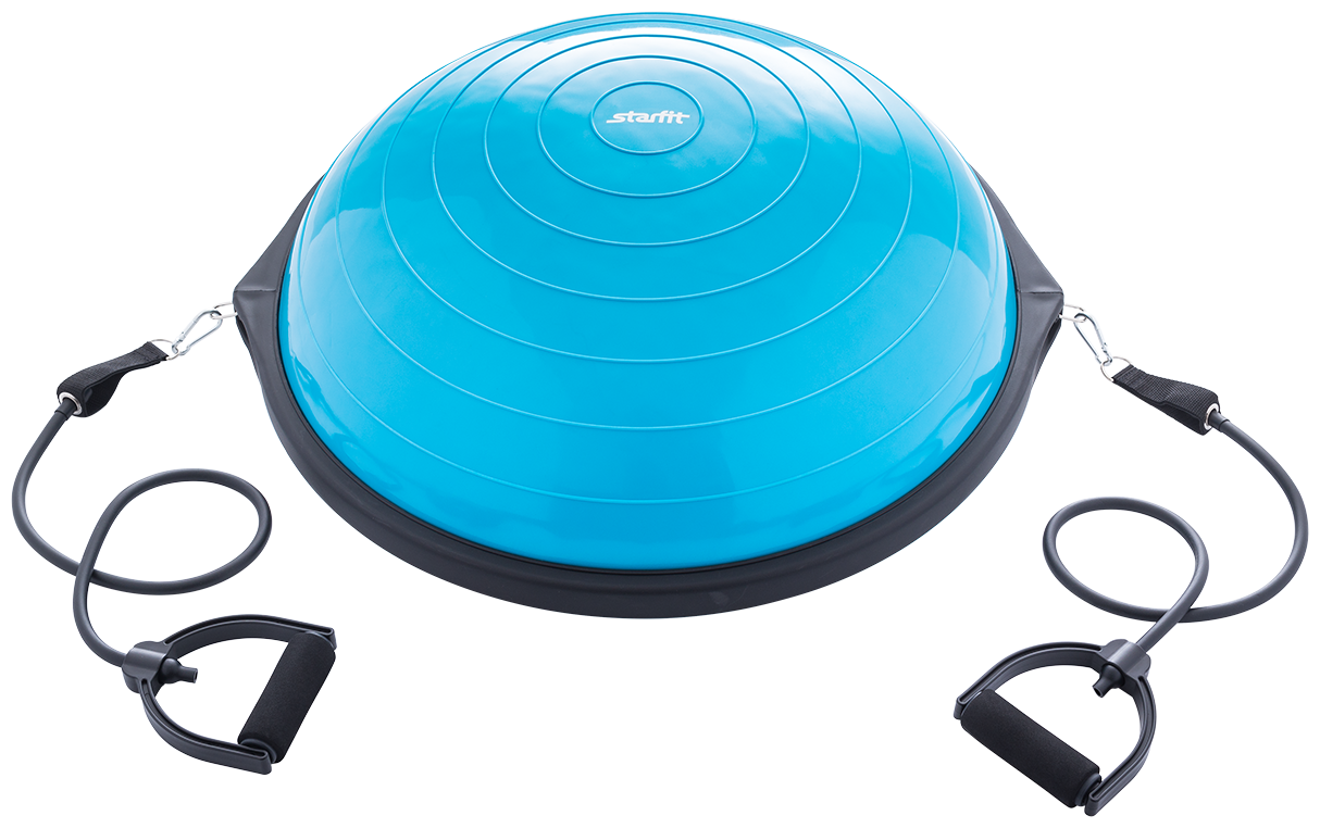 Полусфера "BOSU" STARFIT GB-502 PRO с эспандерами, с насосом, синий;