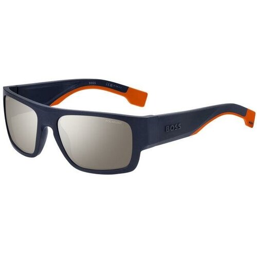Солнцезащитные очки BOSS, квадратные, оправа: пластик, для мужчин, оранжевый