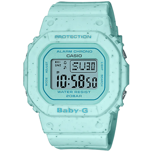 Наручные часы CASIO Baby-G, зеленый, голубой наручные часы casio наручные часы casio baby g bgd 565s 7 белый бесцветный