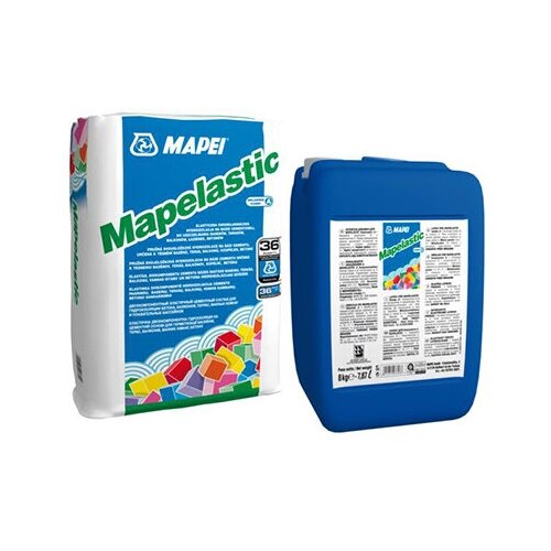 Гидроизоляция цементная Mapei Mapelastic двухкомпонентная комплект (А+Б) 32 кг гидроизоляция цементная mapei mapelastic двухкомпонентная комплект а б 32 кг