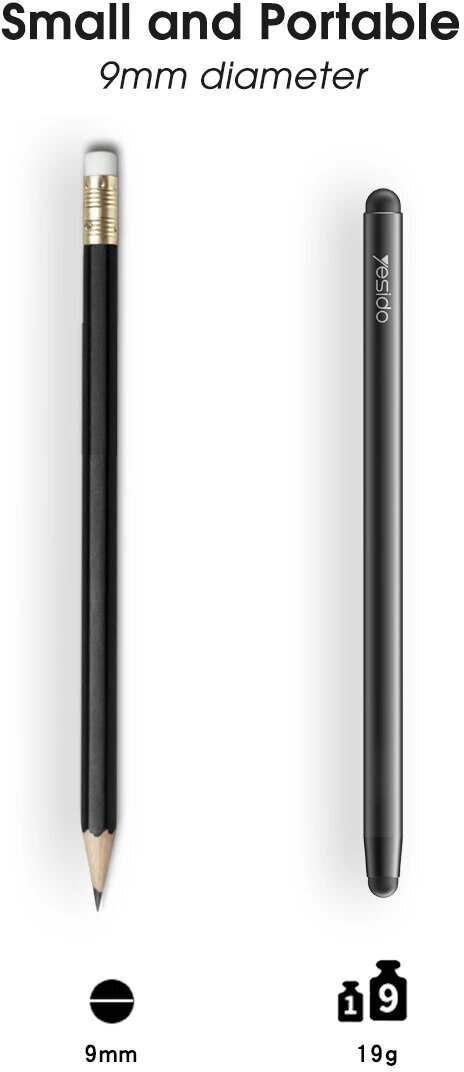 Пассивный стилус Yesido ST01 для сенсорного экрана планшетов иартфонов iPad Android Iphone Черный