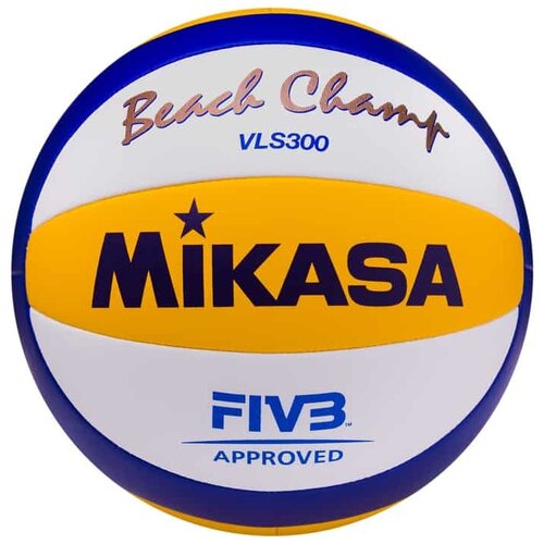 Мяч для пляжного волейбола Mikasa VLS300 Beach Champ, размер 5, цвет бел-син-жел