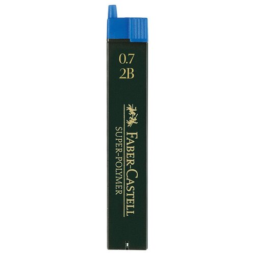 Грифели для механических карандашей Faber-Castell Super-Polymer, 12шт, 0,7мм, 2B