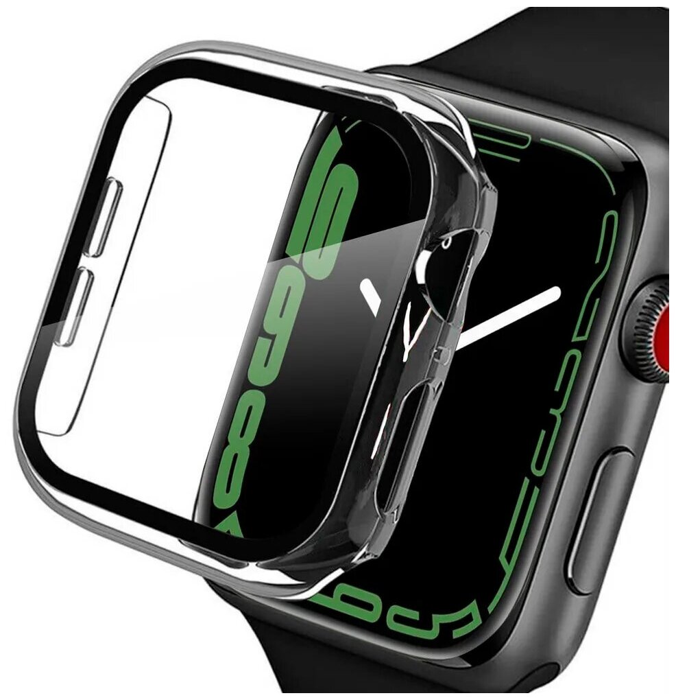 Чехол Luckroute на смарт часы Apple Watch 7/8/9 c диагональю 45 мм - Противоударный тонкий бампер с защитой от повреждений, грязи и отпечатков