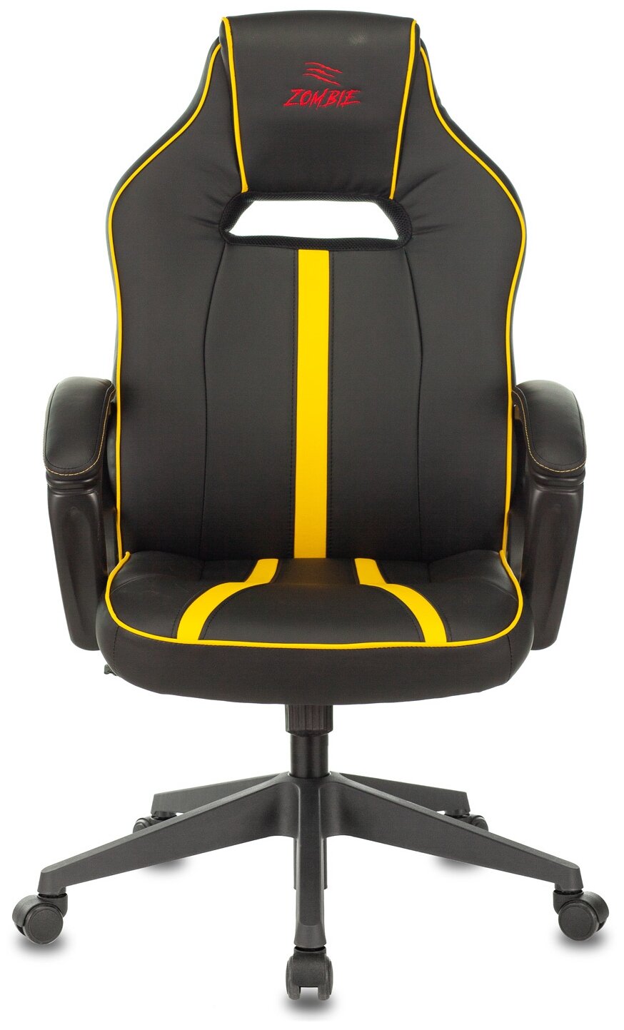 Кресло игровое Бюрократ Viking Zombie A3 YEL черный/желтый искусственная кожа .