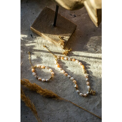фото Браслет из натурального жемчуга женский на руку. бижутерия ювелирная украшение из бусин. by kanarskaya е.