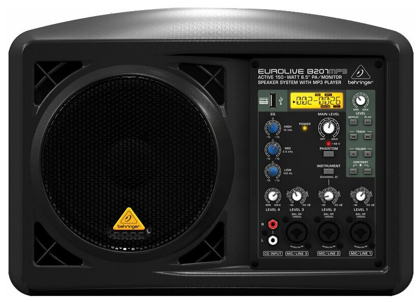 Behringer B207MP3 активная акустическая система, 150 Вт