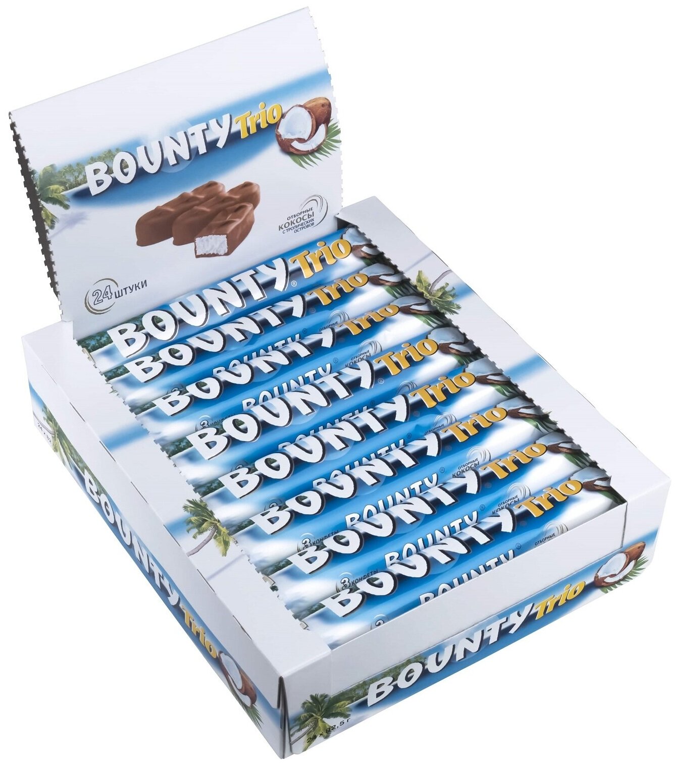 Батончик шоколадный Bounty Trio (82.5г*24шт) / Баунти Трио
